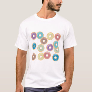 Colourful Pastel Doughnuts & Sprinkles Pattern T-Shirt