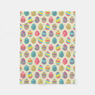 Colourful Pastel Easter Eggs Cute Pattern Fleece Blanket