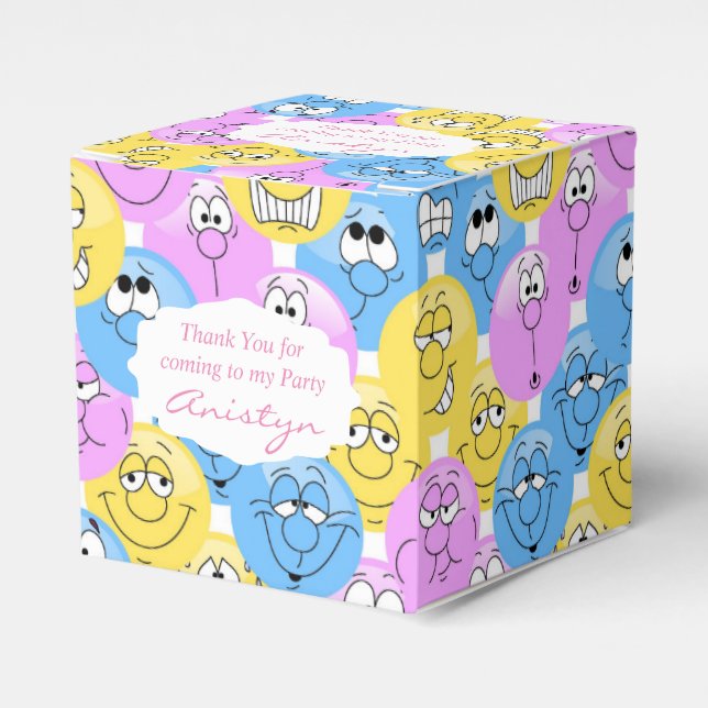 Colourful Pastel 😀 Emoji Design Favor Box (Front Side)