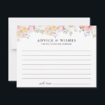 Colourful Pastel Floral Bridal Shower Advice Card<br><div class="desc">Beautiful pastel floral bridal shower 'advice and wishes' card with soft pink, orange and yellow pastel flowers.</div>