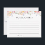 Colourful Pastel Floral Bridal Shower Advice Card<br><div class="desc">Beautiful pastel floral bridal shower 'advice and wishes' card with soft pink,  orange and yellow pastel flowers.</div>