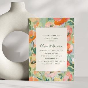 Colourful Pastel Floral Garden Bridal Shower Invitation