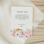 Colourful Pastel Floral Thank You Card<br><div class="desc">Beautiful soft pastel floral thank you card with a colourful floral arrangement of pink,  peach,  orange and yellow watercolor flowers.</div>