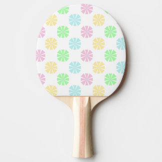 Colourful pastel flower pattern ping pong paddle
