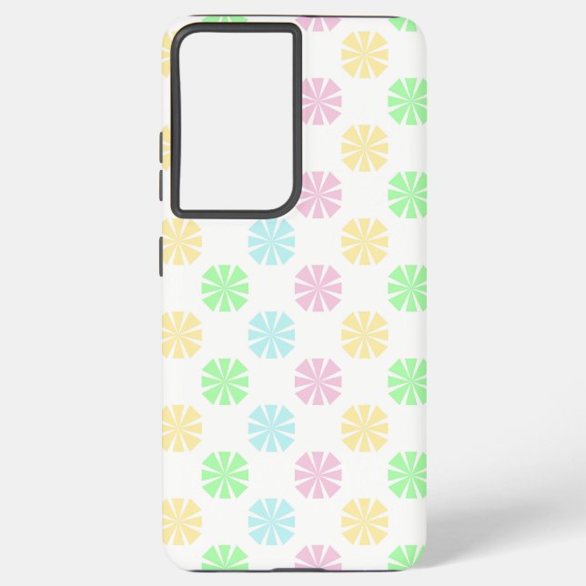 Colourful pastel flower pattern samsung galaxy s21 ultra case (Back)
