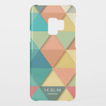 Colourful Pastel Geometric Triangles Monogram Uncommon Samsung Galaxy S9 Case<br><div class="desc">Modern colourful geometric pattern with textured look triangles. Personalise with your initial.</div>