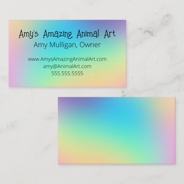 Colourful Pastel Gradient  Business Card (Front/Back)
