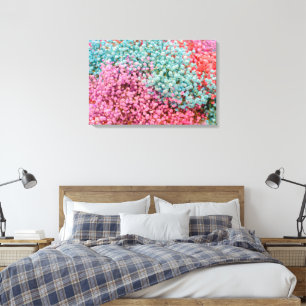 Colourful Pastel Gypsophila Baby Breath Flowers Pa Canvas Print