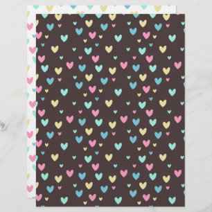 Colourful Pastel Hearts all over Scrapbook Paper