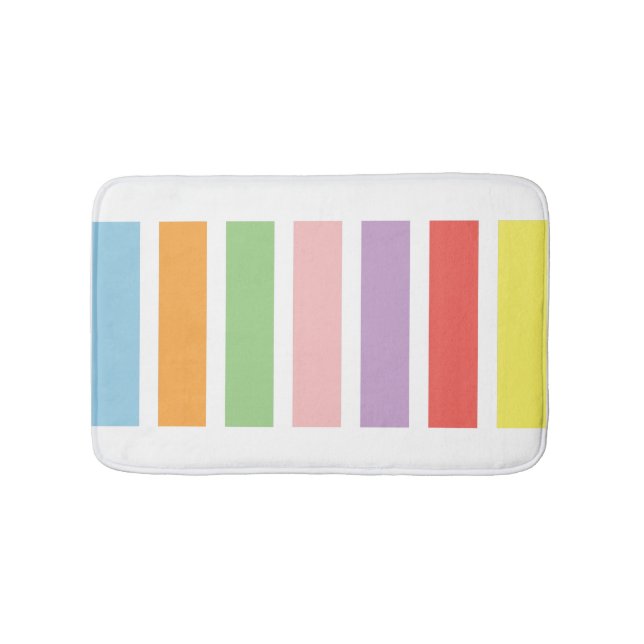 Colourful Pastel Hues Bath Mat (Front)