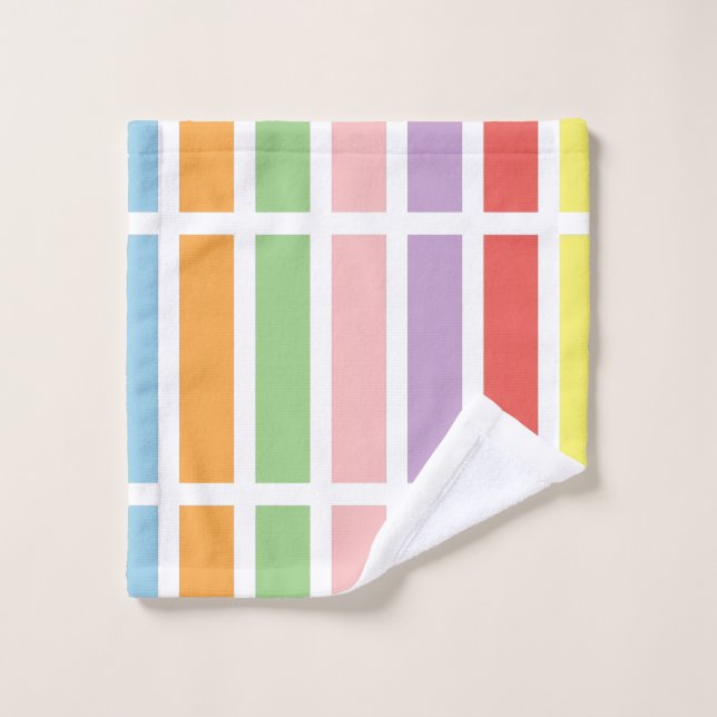 Colourful Pastel Hues Bath Towel Set (Wash Cloth)