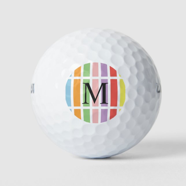 Colourful Pastel Hues Golf Balls (Front)