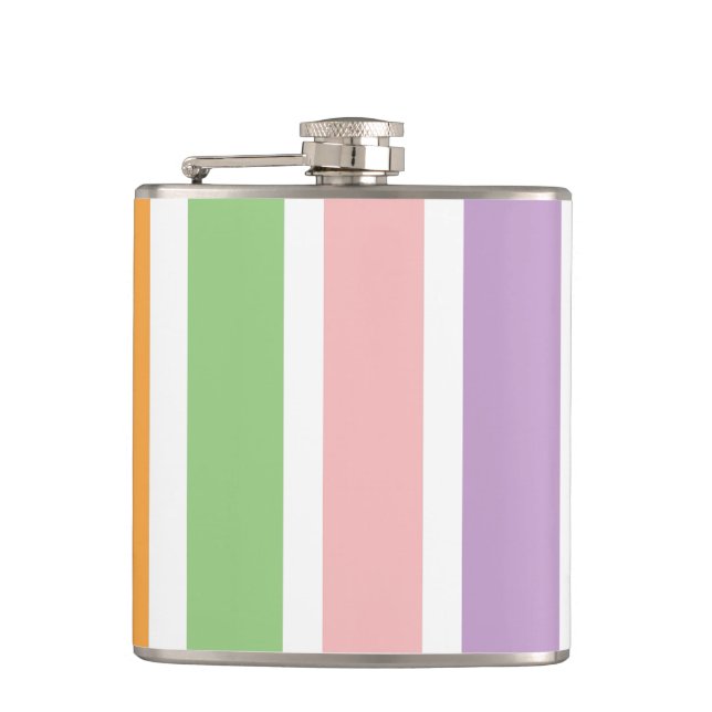 Colourful Pastel Hues Hip Flask (Front)