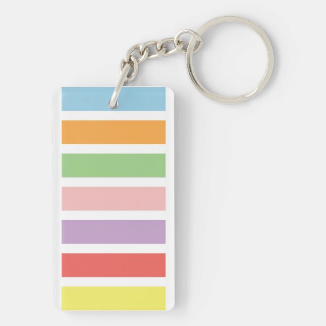 Colourful Pastel Hues Keychain (Back)