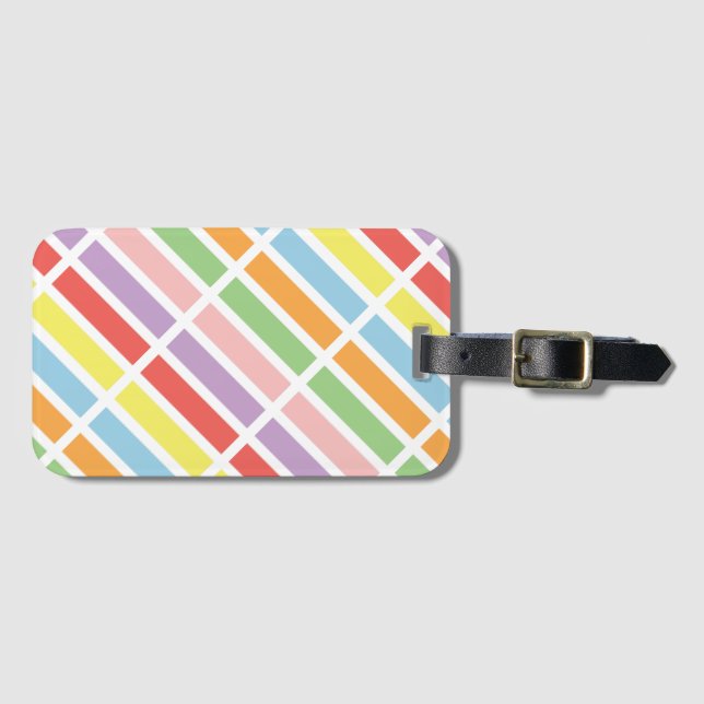 Colourful Pastel Hues Luggage Tag (Front Horizontal)