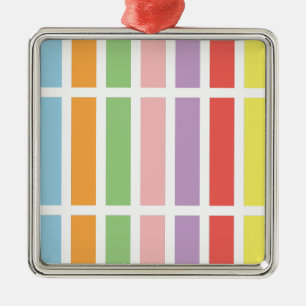 Colourful Pastel Hues Metal Ornament