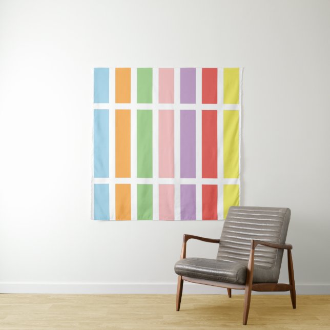 Colourful Pastel Hues Tapestry (In Situ)