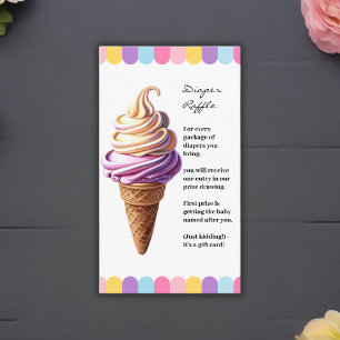 Colourful Pastel Ice Cream Sundae Baby Shower Enclosure Card
