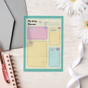 Colourful Pastel Kawaii Cute Daily Planner Vellum Invitations