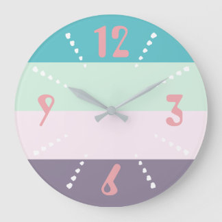 Colourful Pastel Large Clock