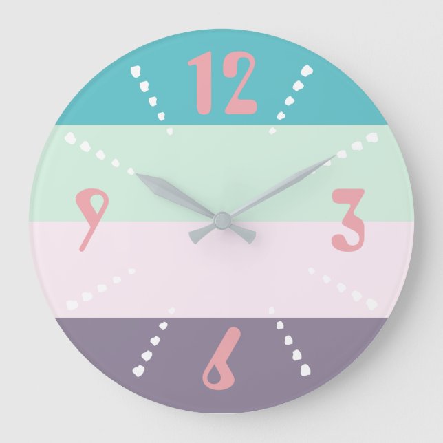 Colourful Pastel Large Clock (Front)