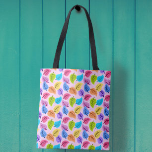 Colourful Pastel Leaf Tote Bag