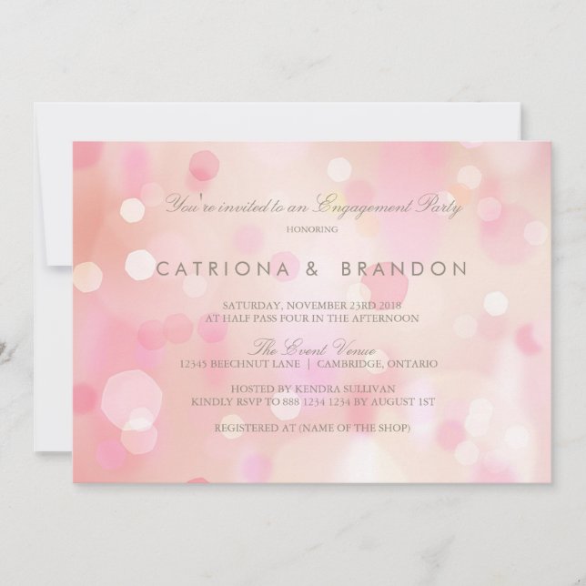 Colourful Pastel Lights Engagement Party Invitatio Invitation (Front)
