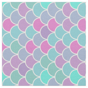 Colourful pastel mermaid scale fabric
