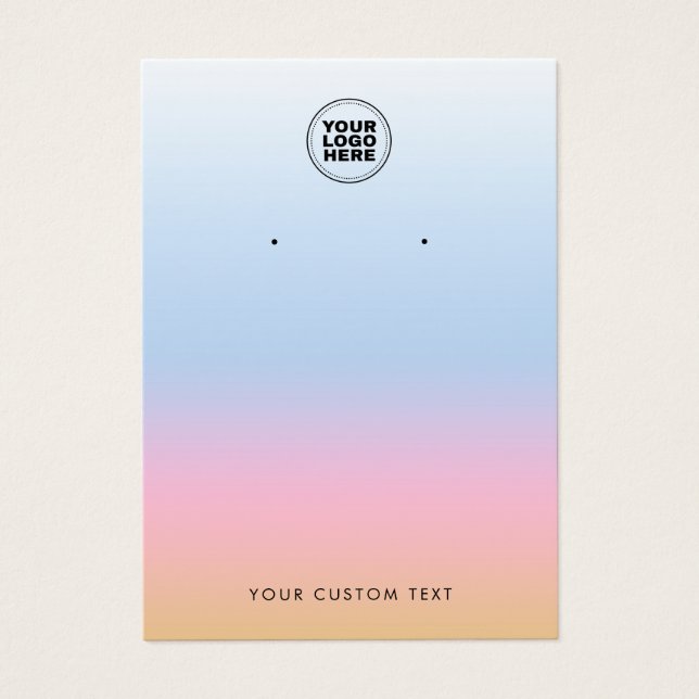 Colourful Pastel Ombre Modern Earring Display Card (Front)