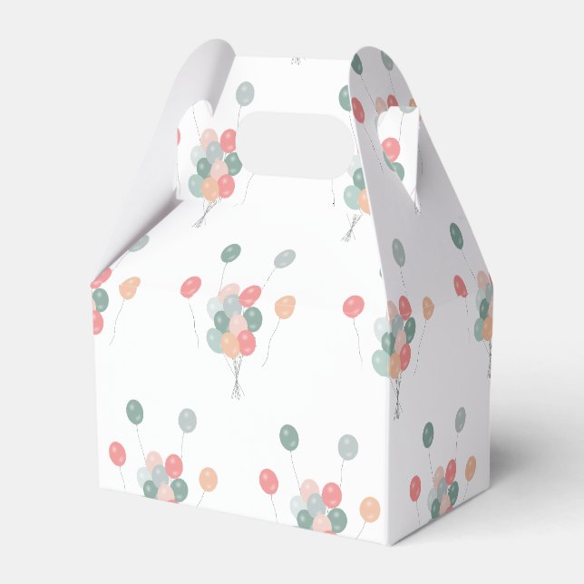 Colourful Pastel Party Balloons  Favor Box (Front Side)