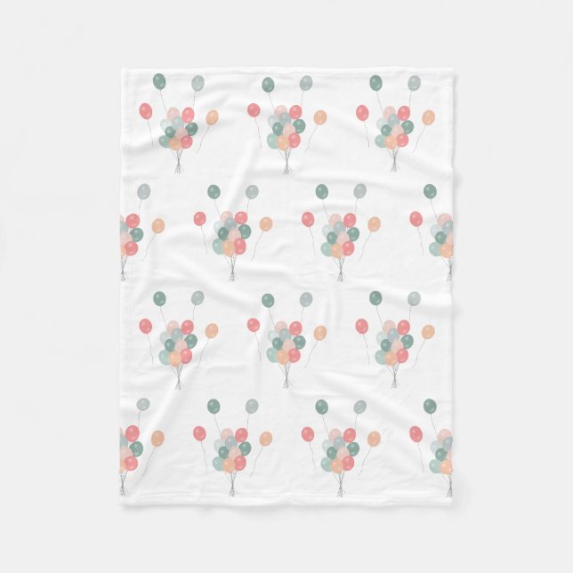 Colourful Pastel Party Balloons  Fleece Blanket (Front)