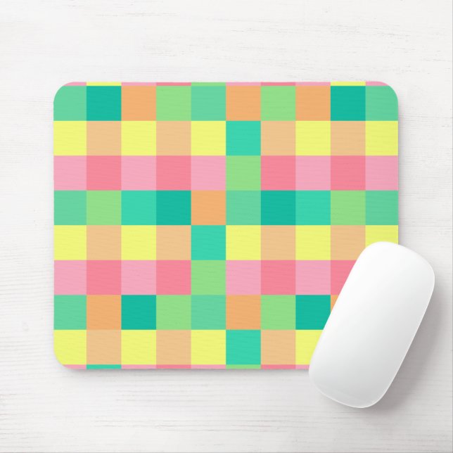Colourful Pastel Pattern Girls Cute Mouse Pad (With Mouse)