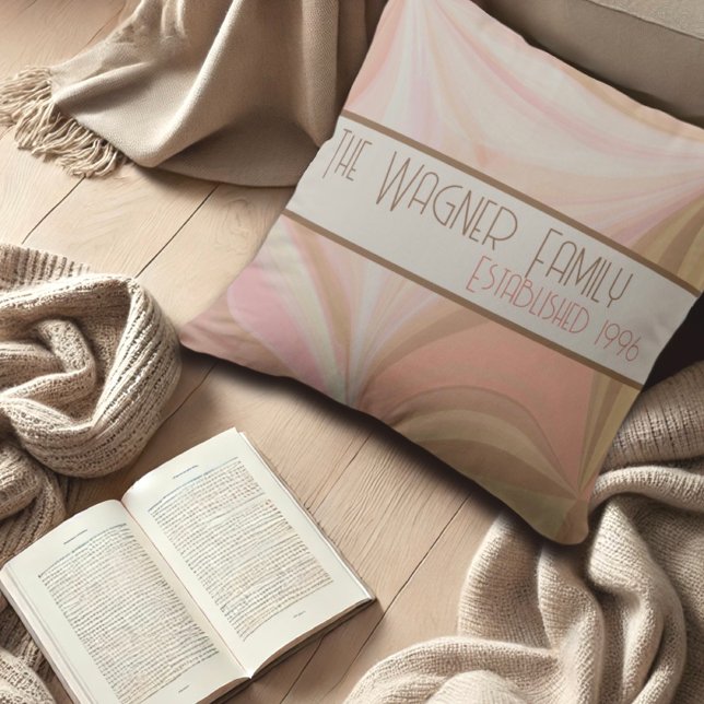 Colourful Pastel Personalized Name Date Inspirivit Throw Pillow (Creator Uploaded)