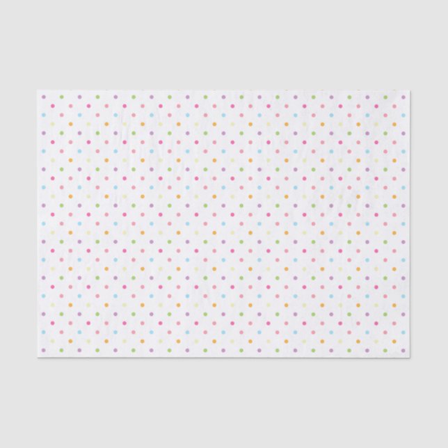 Colourful Pastel Polka Dots Tissue Paper (Front)