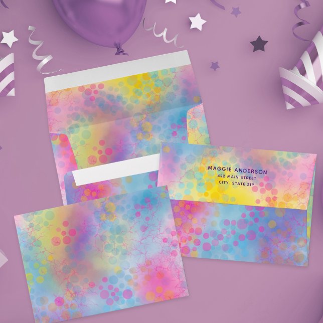 Colourful Pastel Rainbow Artistic Pretty Custom Envelope (Creator Uploaded)