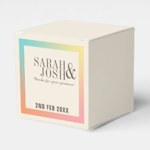 Colourful Pastel Rainbow Wedding  Favor Box