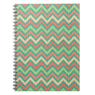 Colourful Pastel Retro Chevron Pattern Texture Notebook