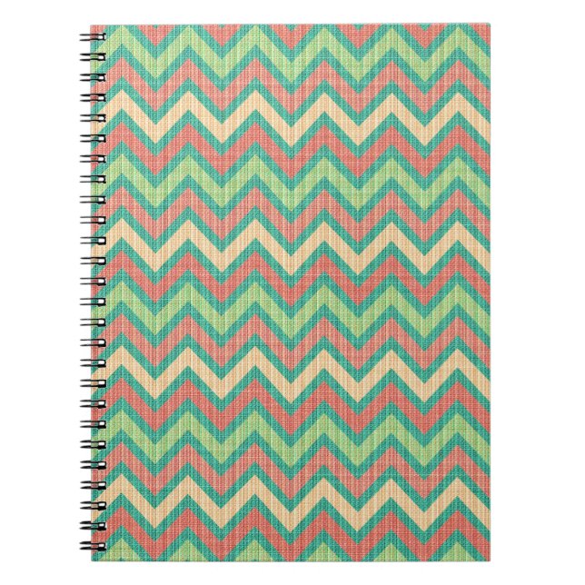 Colourful Pastel Retro Chevron Pattern Texture Notebook (Front)