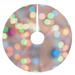 Colourful Pastel Round Circles Out Of Focus Bokeh Brushed Polyester Tree Skirt