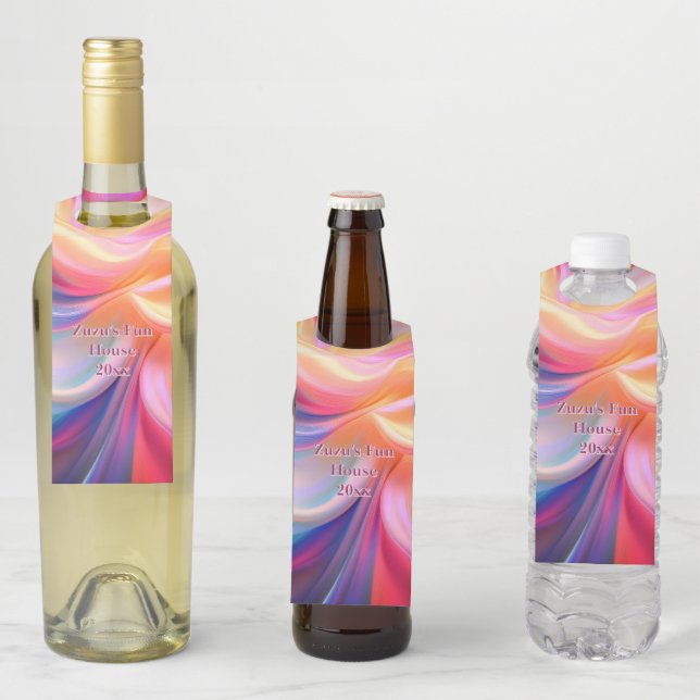 Colourful Pastel Silk Bottle Tag (In Situ)