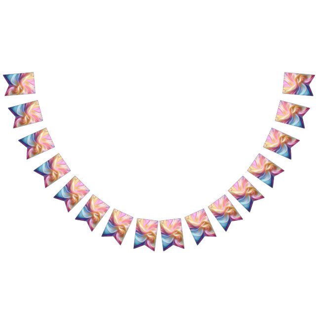 Colourful Pastel Silk Bunting Flags (All)
