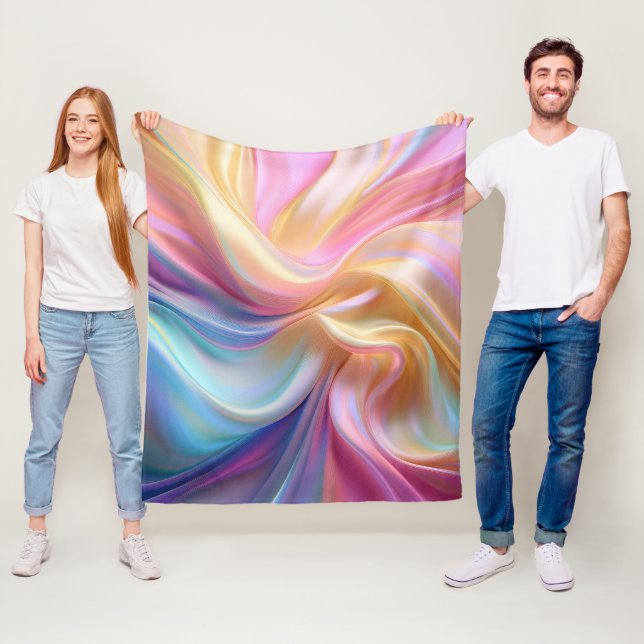 Colourful Pastel Silk Fleece Blanket (In Situ)