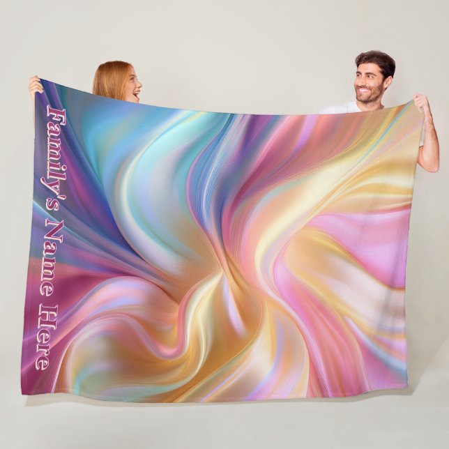 Colourful Pastel Silk Fleece Blanket (In Situ)