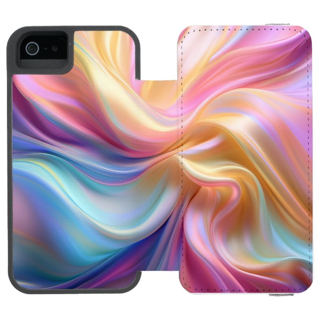 Colourful Pastel Silk Incipio iPhone Wallet Case (Folio Open)