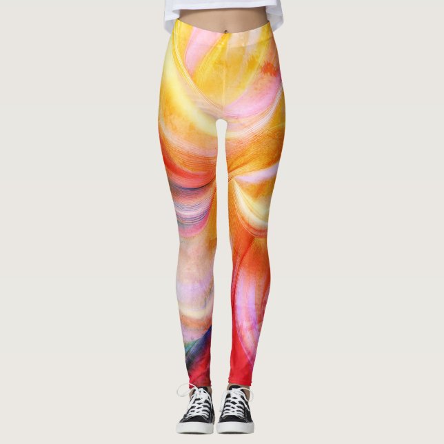Colourful Pastel Silk Leggings (Front)