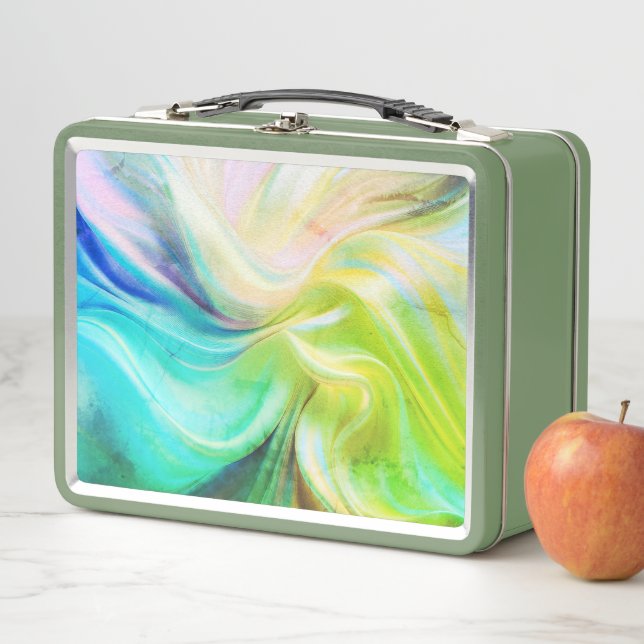 Colourful Pastel Silk Metal Lunch Box (In Situ)