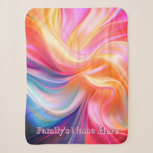 Colourful Pastel Silk Sherpa Blanket (Front)