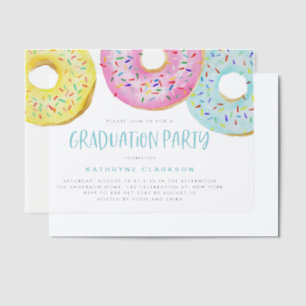 Colourful Pastel Sprinkle Doughnuts Graduation Par Vellum Invitations