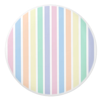 Colourful Pastel Striped Decor Knob Ceramic Pull