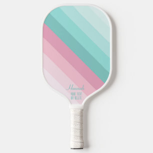 Colourful Pastel Stripes Personalized Pickleball Paddle